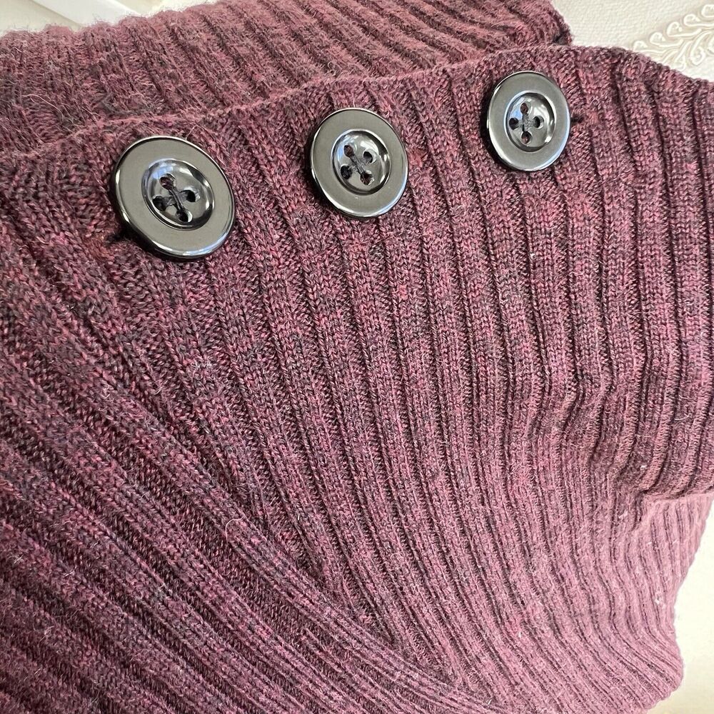 Rag & Bone Reanna 100% Merino Wool Asymmetrical Sweater Dress Sz S Maroon *READ* - Picture 3 of 8